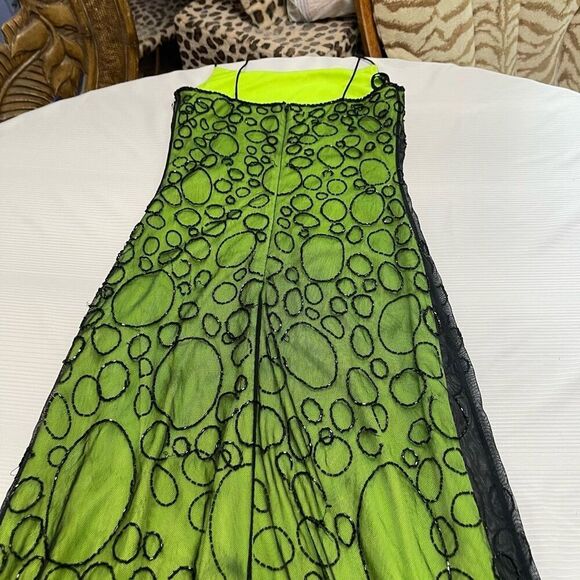 Cassandra Stone Y2k 90s Green Black Beaded Dress Size 6 Read Description - Picture 11 of 13